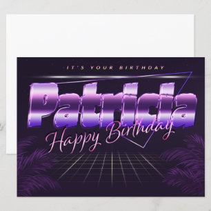 Patricia Name Vorname lila retro Karte Geburtstag Card