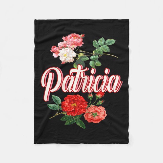 Patricia Name With Flowers  Fleece Blanket (Front)