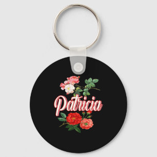 Patricia Name With Flowers Key Ring