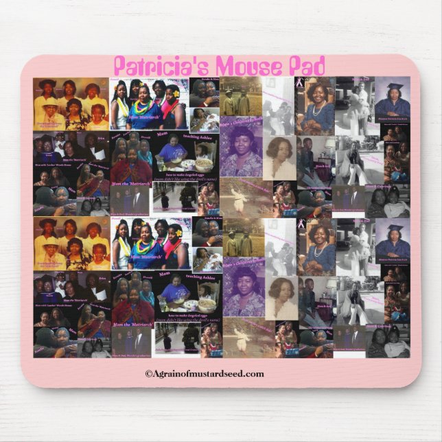 Patricia's Agrainofmustardseed.com Pink Mouse Pad (Front)