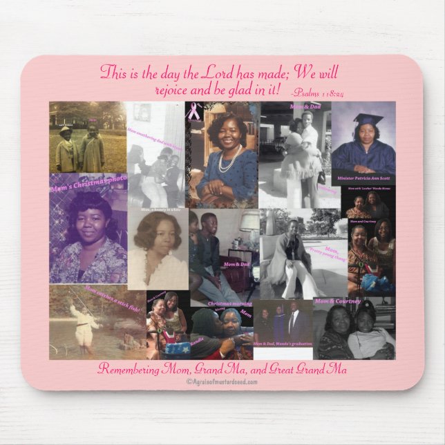 Patricia's Agrainofmustardseed.com Pink Mouse Pad (Front)