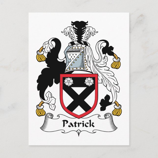 Patrick Family Crest Postcard (Front)