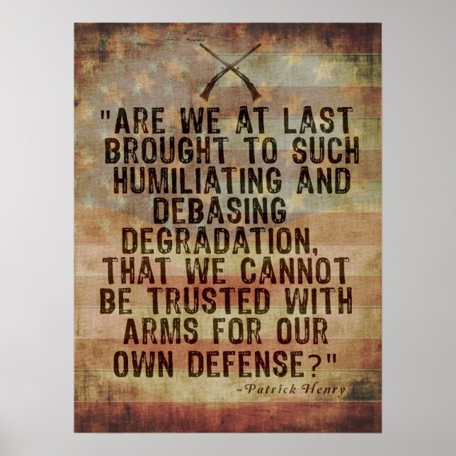 Patrick Henry 2nd Amendment Quotation Poster (Front)