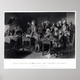 Patrick Henry addressing the Virginia Assembly Poster