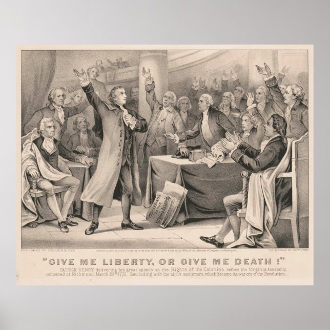 Patrick Henry Liberty or Death Speech Illustration Poster (Front)