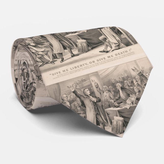 Patrick Henry Liberty or Death Speech Illustration Tie (Rolled)