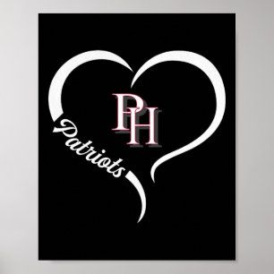 Patrick Henry Patriots Logo Half Heart Slogan Hs  Poster