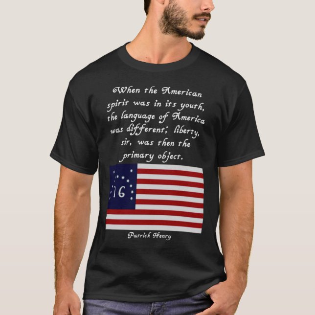 Patrick Henry Quote Flag Tee V. 2 (Front)