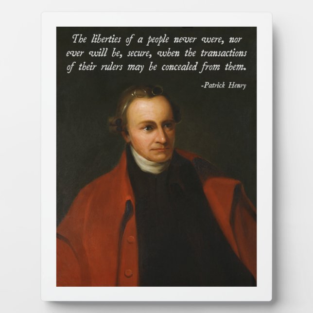 Patrick Henry Quote Plaque (Front)