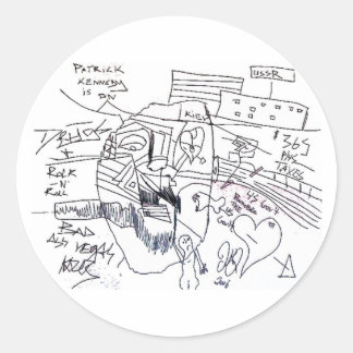 patrick kennedy print classic round sticker