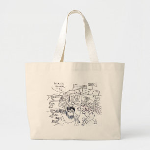 patrick kennedy print large tote bag