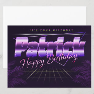Patrick Name Vorname lila retro Karte Geburtstag Card