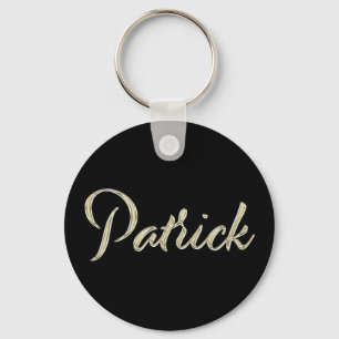 Patrick Name whitegold Button Schlüsselanhänger Key Ring