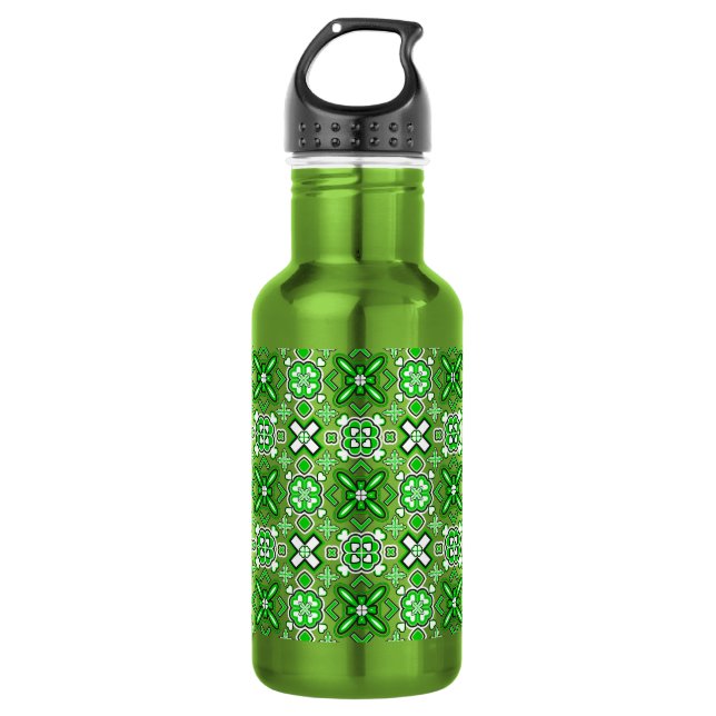 Patrick Pattern Rich Green 532 Ml Water Bottle (Front)