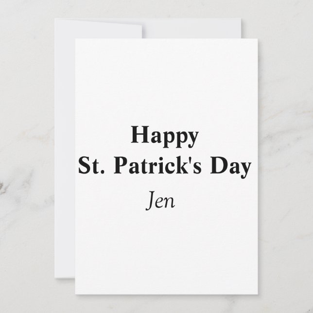 Patrick's day add your name text image editable  invitation (Front)