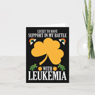Patricks Day Four Leaf Clover Leukaemia Awareness  Card