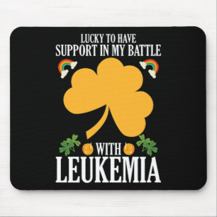 Patricks Day Four Leaf Clover Leukaemia Awareness  Mouse Mat