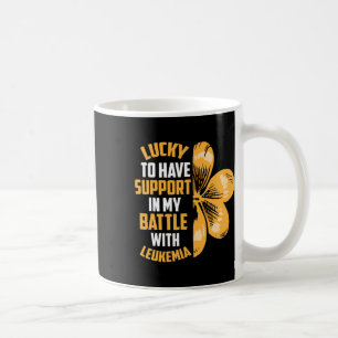 Patricks Day Four Leaf Clover Raise Leukaemia Awar Coffee Mug