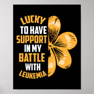 Patricks Day Four Leaf Clover Raise Leukaemia Awar Poster