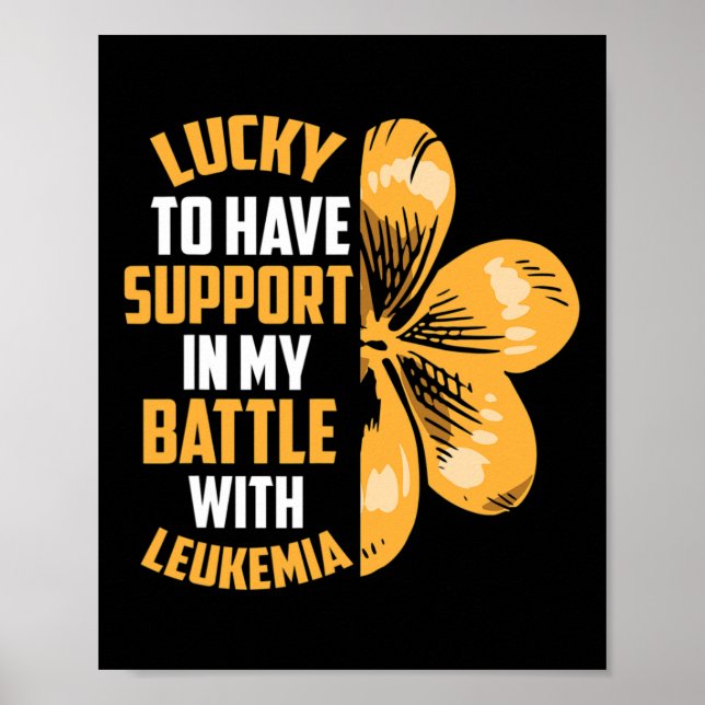 Patricks Day Four Leaf Clover Raise Leukaemia Awar Poster (Front)