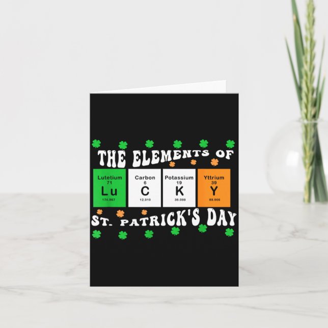 Patricks Day Funny Elements Of Lucky Periodic Tabl Card (Front)