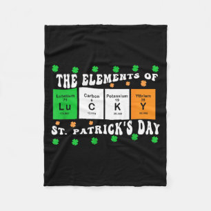 Patricks Day Funny Elements Of Lucky Periodic Tabl Fleece Blanket