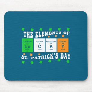 Patricks Day Funny Elements Of Lucky Periodic Tabl Mouse Mat