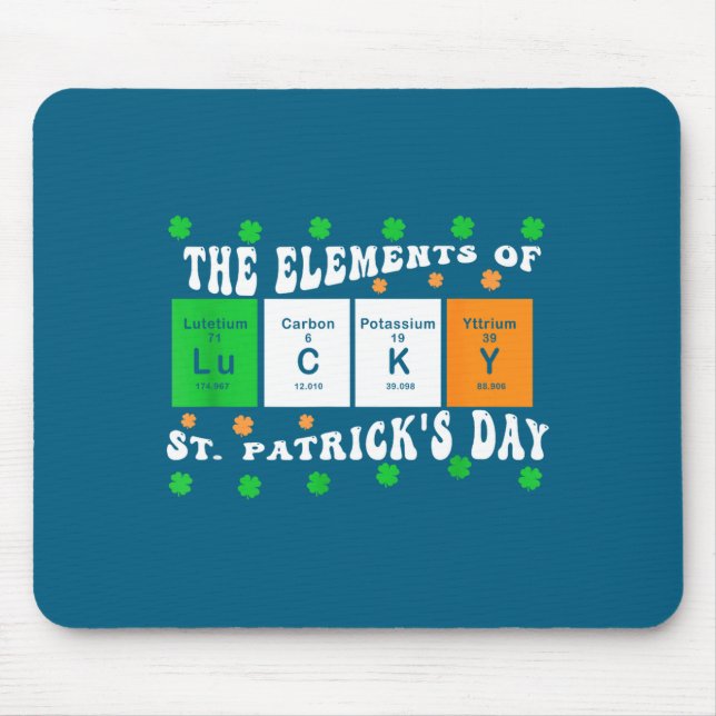 Patricks Day Funny Elements Of Lucky Periodic Tabl Mouse Mat (Front)