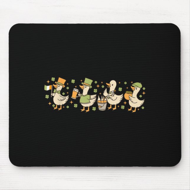Patricks Day,funny Goose, Shamrock, Beer Gift Tee  Mouse Mat (Front)