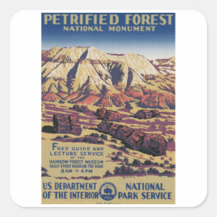 Patrified Forest - Vintage Travel Square Sticker