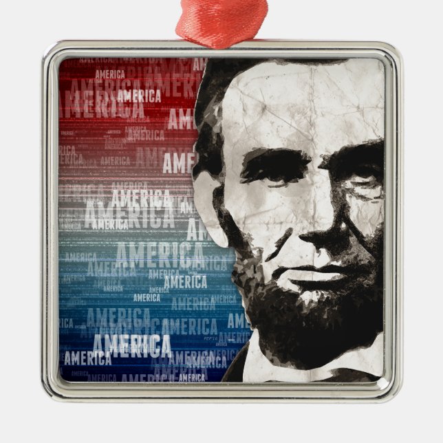 Patriot Abraham Lincoln Metal Tree Decoration (Front)