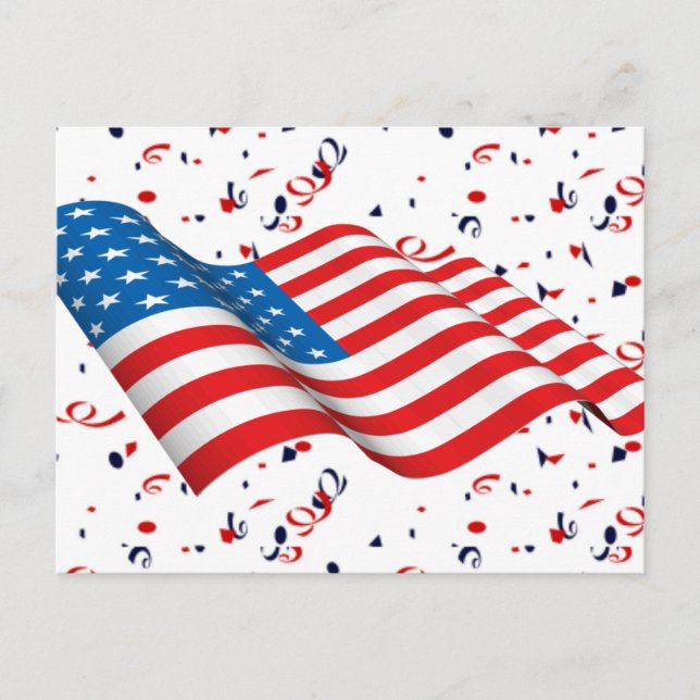 Patriot Confetti Holiday Postcard (Front)