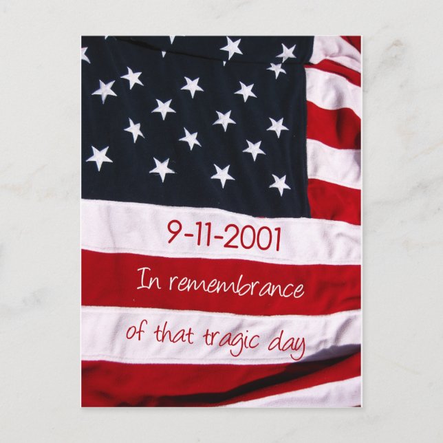 patriot day flag 9-11 postcard (Front)