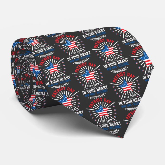 Patriot Day Never Forget September 11 2001 Tie (Rolled)