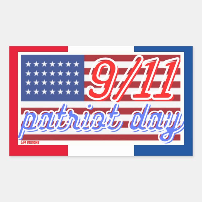  "PATRIOT DAY" rectangular sticker (Front)