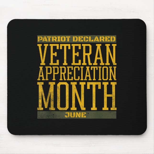 Patriot Declared Veteran Pride June Support  Mouse Mat (Front)