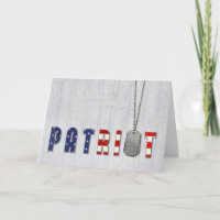 Patriot Dog Tags on wood