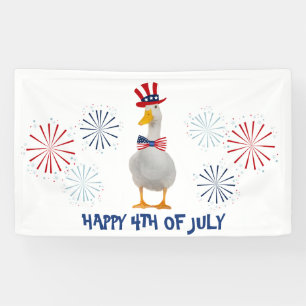 Patriot Duck Happy 4th of July Banner