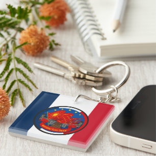 Patriot emblem Vive la France Key Ring