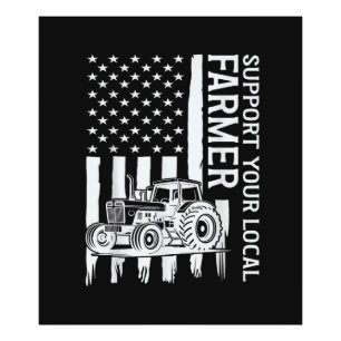 Patriot Farming Tractor USA Flag Farmer Father's D Photo Print