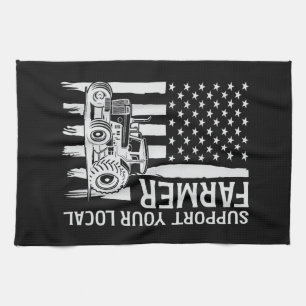 Patriot Farming Tractor USA Flag Farmer Father's D Tea Towel