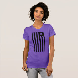 PATRIOT FLAG BLACK AND WHITE STAR AND STRIPES T-Shirt