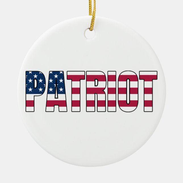 Patriot Flag Ceramic Tree Decoration (Front)
