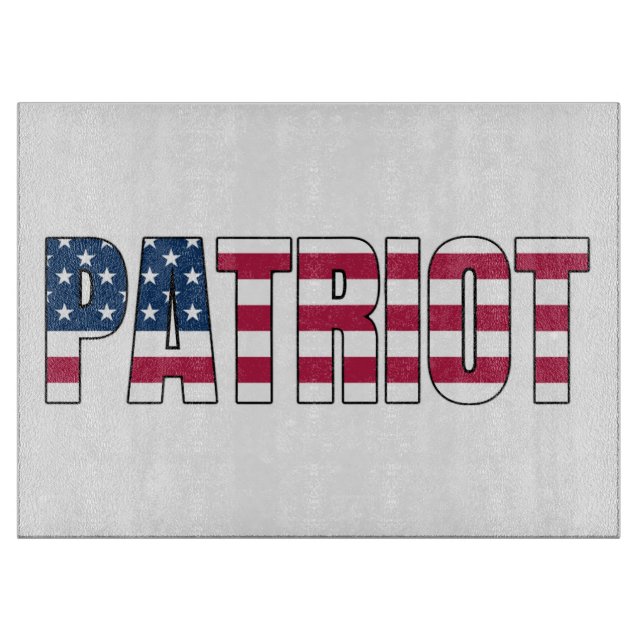 Patriot Flag Glass Cutting Board (Front)