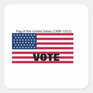 Patriot Flag Hat Series Square Sticker