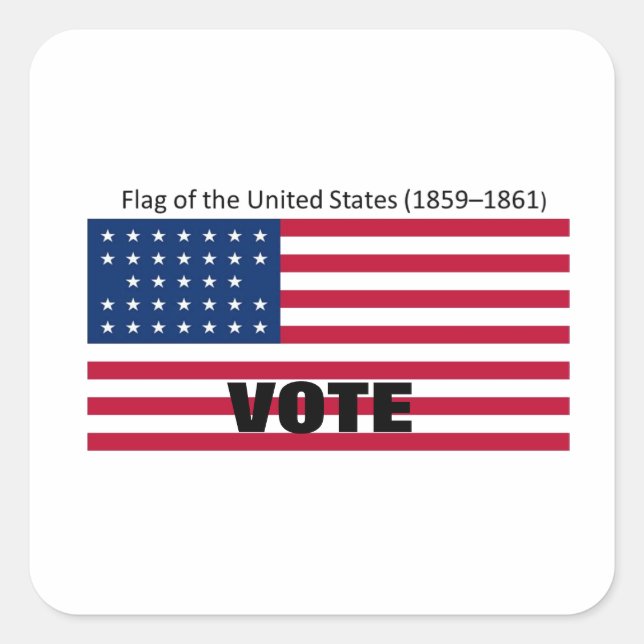 Patriot Flag Hat Series Square Sticker (Front)