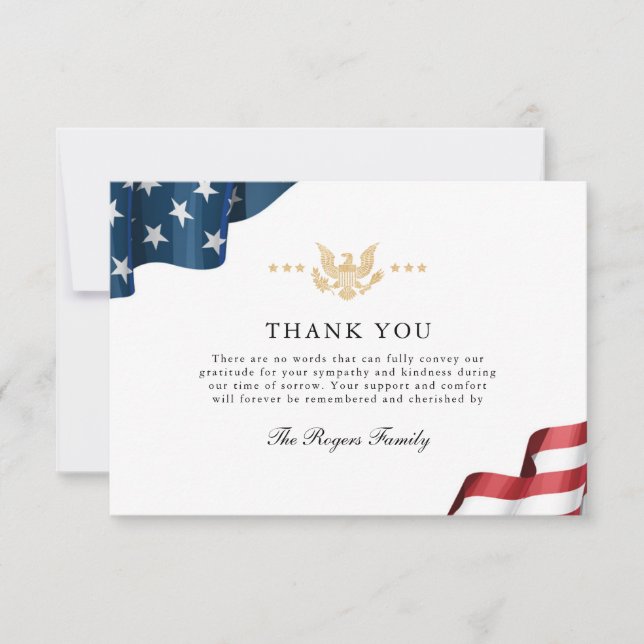 Patriot Flat Thank You Note Card (Front)