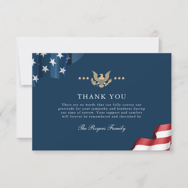 Patriot Flat Thank You Note Card (Front)