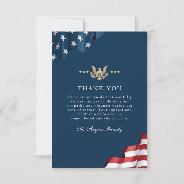 Patriot Flat Thank You Note Card (Front)