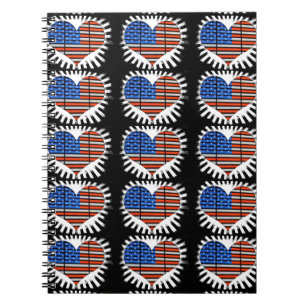 Patriot Heart American Flag Notebook